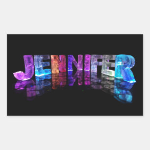 Pegatina Rectangular La Jennifer conocida en 3D se enciende (la