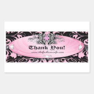 Pegatina Rectangular La joya de cebra dulce de San Valentín morrada de 