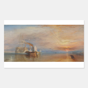 Pegatina Rectangular La lucha contra el atardecer temeraire Turner