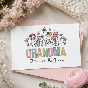 Pegatina Rectangular La mejor abuela del mundo Feliz Día de los Abuel