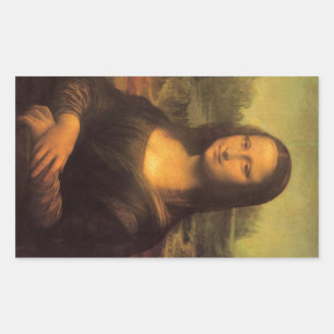 Pegatina Rectangular La Mona Lisa de Leonardo Da Vinci