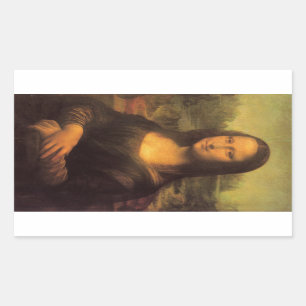Pegatina Rectangular La Mona Lisa de Leonardo Da Vinci