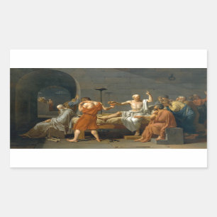 Pegatina Rectangular La muerte de Sócrates por Jacques-Louis David