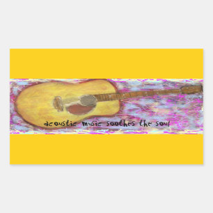 Pegatina Rectangular la música acústica tranquiliza el alma