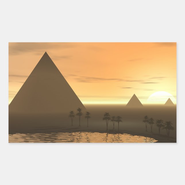 Pegatina Rectangular La necrópolis de Giza (Anverso)