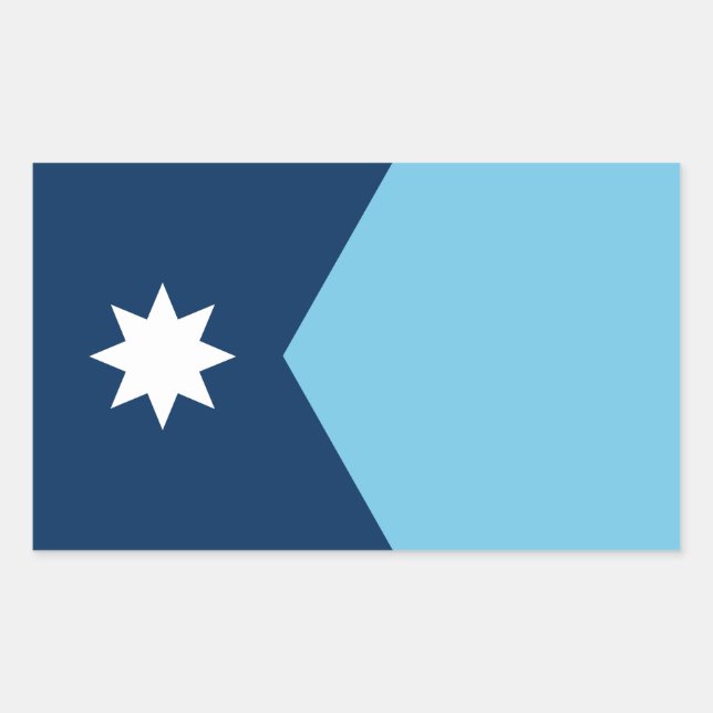 Pegatina Rectangular La nueva bandera del estado de Minnesota (rediseño (Anverso)