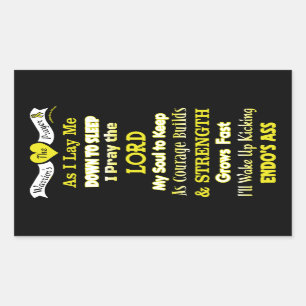 Pegatina Rectangular La oración del guerrero... Endometriosis Rectangul