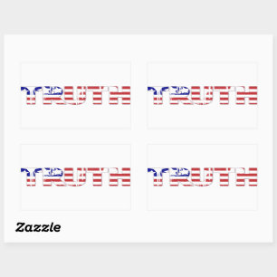Pegatina Rectangular La palabra verdad con bandera patriótica estadouni