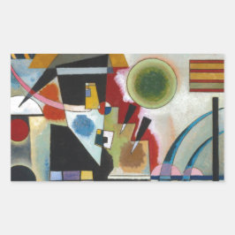 Pegatina Rectangular La pintura abstracta de Kandinsky se balancea