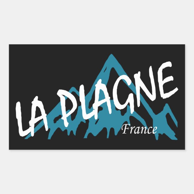 Pegatina Rectangular La Plagne Francia Montañas (Anverso)