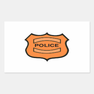 Pegatina Rectangular La policía Badge