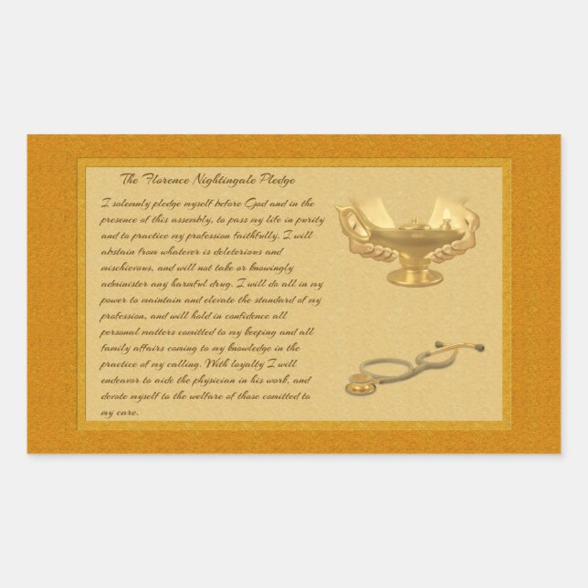 Pegatina Rectangular La promesa de Florencia Nightingale (Anverso)