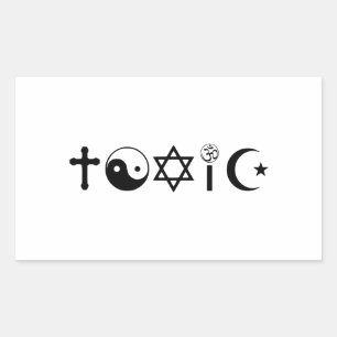 Pegatina Rectangular La religión es un librepensador tóxico