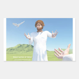 Pegatina Rectangular La resurrección de Jesús