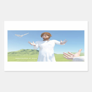 Pegatina Rectangular La resurrección de Jesús