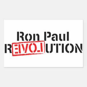 Pegatina Rectangular La revolución de Ron Paul continúa