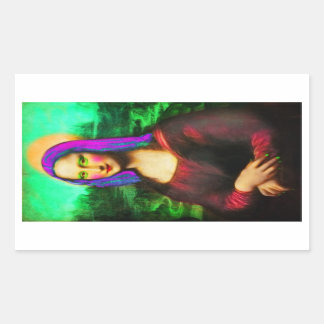 Pegatina Rectangular la señora Mona Lisa
