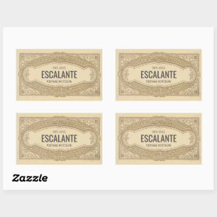 Pegatina Rectangular La sofisticada frontera de Creamy francesa retro v