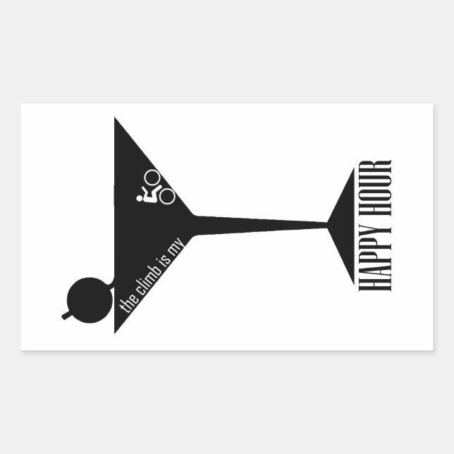 Pegatina Rectangular La subida es mi hora feliz (Anverso)