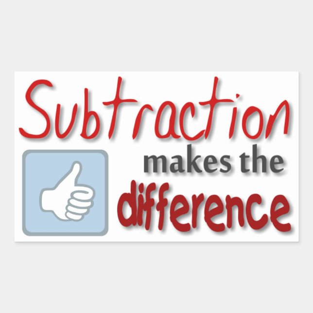 Pegatina Rectangular La sustracción marca la diferencia entre los pegat (Anverso)