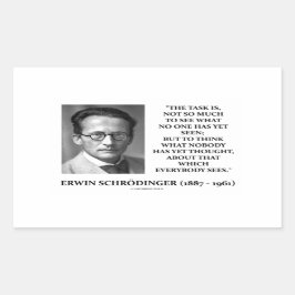 Pegatina Rectangular La tarea de Erwin Schrödinger cree que nadie ha pe