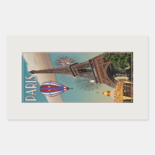 Pegatina Rectangular La torre Eiffel