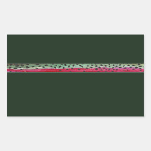 Pegatina Rectangular La trucha arco iris de la piel