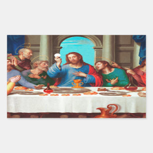Pegatina Rectangular La última cena