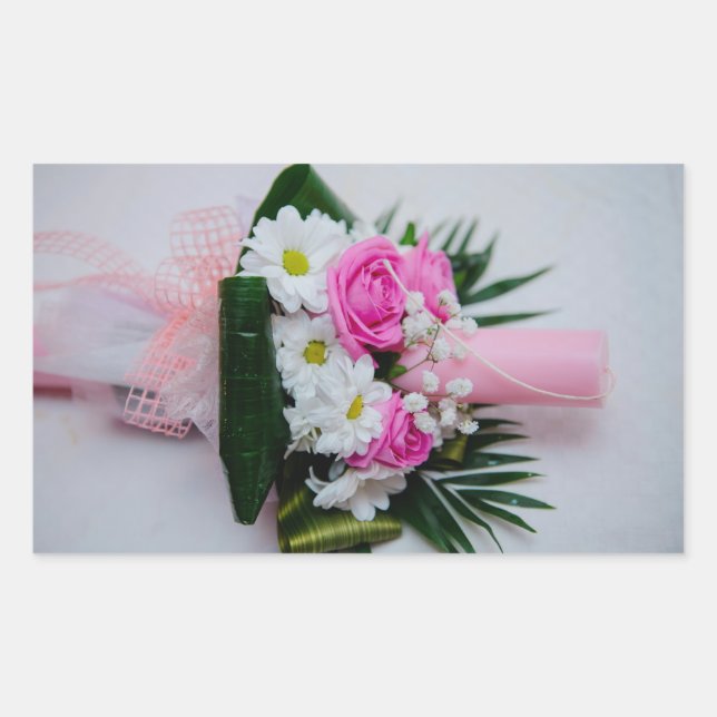 Pegatina Rectangular La vela del bautismo (Anverso)