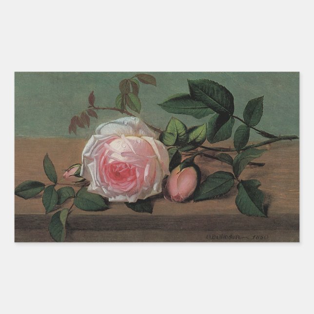 Pegatina Rectangular La vida de las flores en un borde (Anverso)