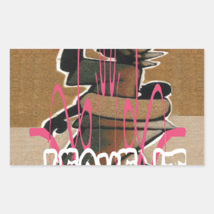 Pegatina Rectangular La vida de las mujeres y los niños no es justa; ac