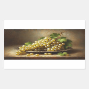 Pegatina Rectangular La vida de las uvas blancas antiguas