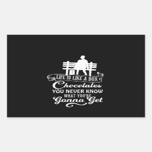 Pegatina Rectangular La vida es como una caja de chocolate