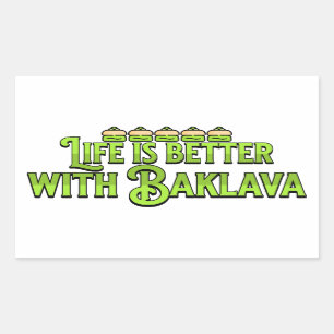 Pegatina Rectangular La vida es mejor con Baklava