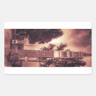 PEGATINA RECTANGULAR LA VIEJA TORRE MORADA