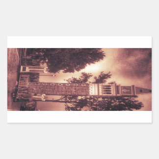 PEGATINA RECTANGULAR LA VIEJA TORRE MORADA