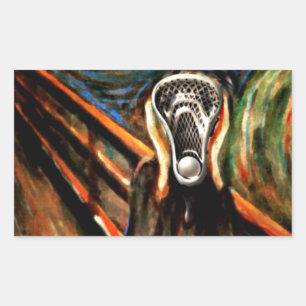 Pegatina Rectangular Lacrosse Humor