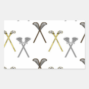 Pegatina Rectangular Lacrosse Sticks