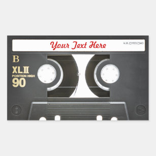 Pegatina Rectangular lado b de la cinta de la mezcla del vintage 80s