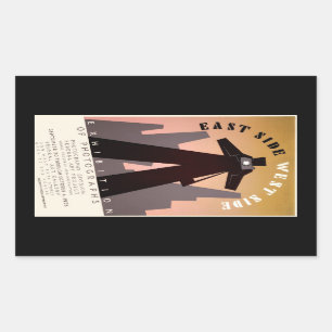 Pegatina Rectangular Lado oeste del ~ de la zona este