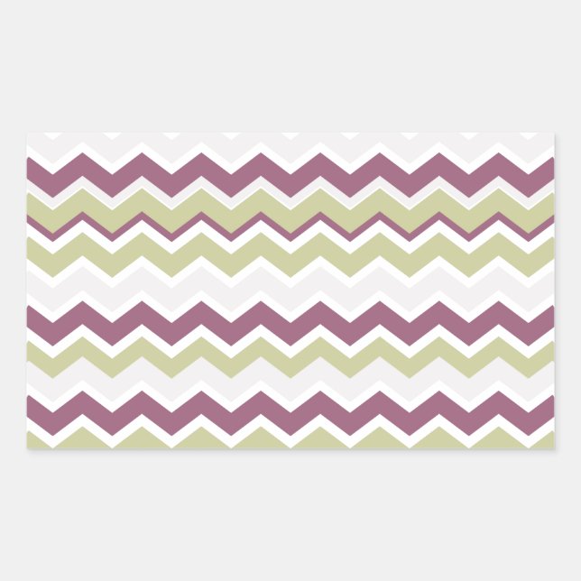 Pegatina Rectangular Ladrillo Chevron monogramado (Anverso)