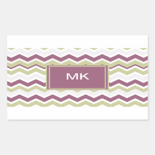 Pegatina Rectangular Ladrillo con monograma de Chevron