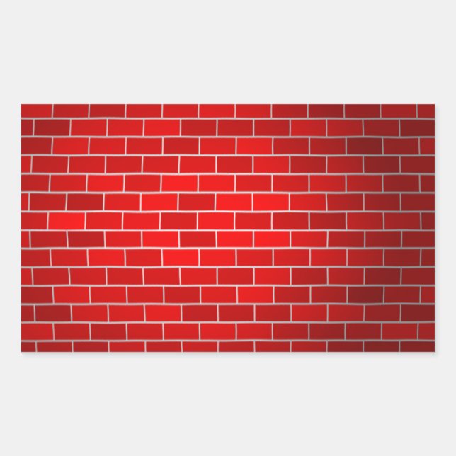 Pegatina Rectangular Ladrillo rojo con fondo foco (Anverso)