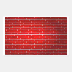 Pegatina Rectangular Ladrillo rojo con fondo foco
