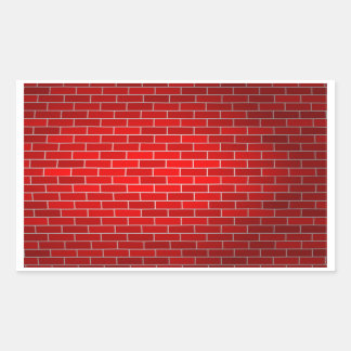 Pegatina Rectangular Ladrillo rojo con fondo foco