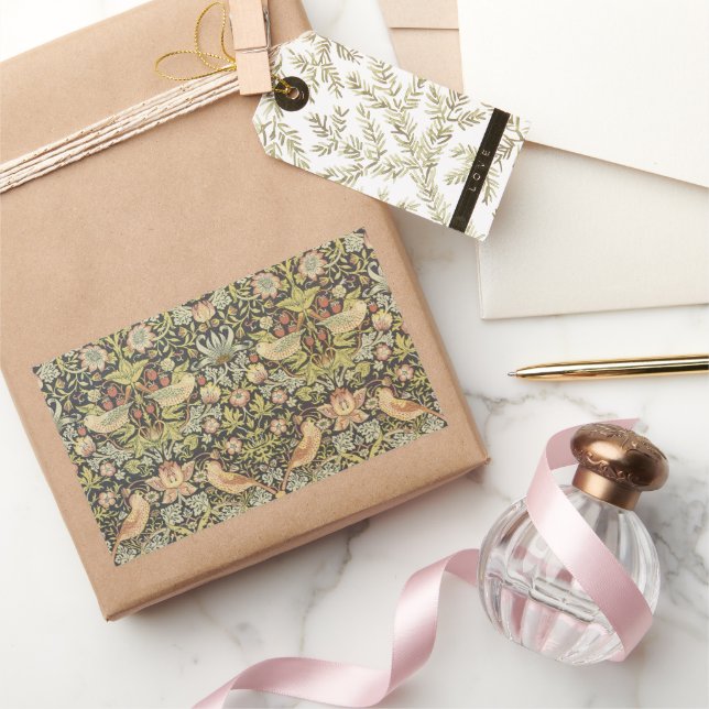 Pegatina Rectangular Ladrones de Fresas por William Morris, Arte Antigu (Regalar)