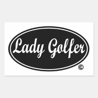 Pegatina Rectangular Lady Golfer decal