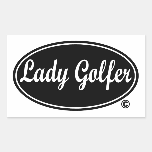 Pegatina Rectangular Lady Golfer decal (Anverso)