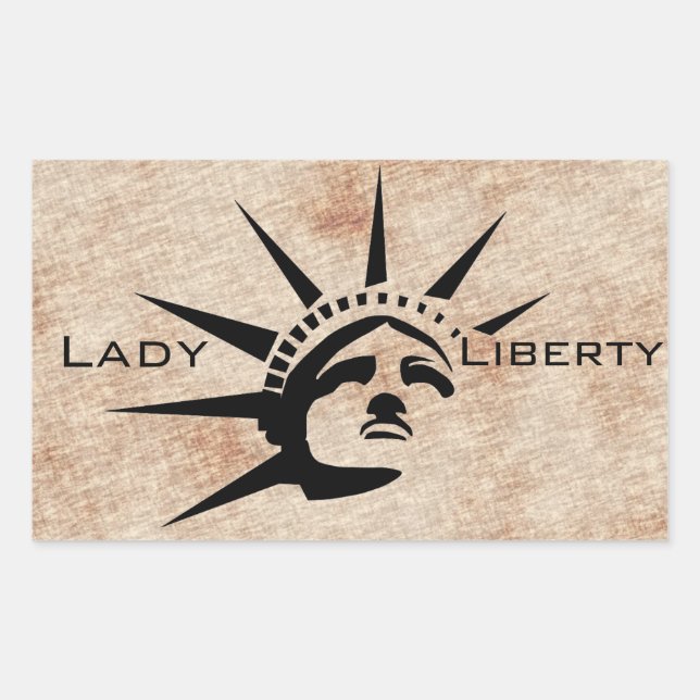 Pegatina Rectangular Lady Liberty (Anverso)