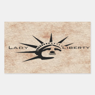 Pegatina Rectangular Lady Liberty